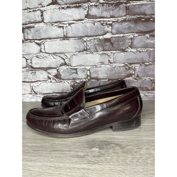 SAS Classics Burgundy Brown Handsewn Leather Penny Loafers Shoes Men 10N US/43EU - Picture 2 of 16